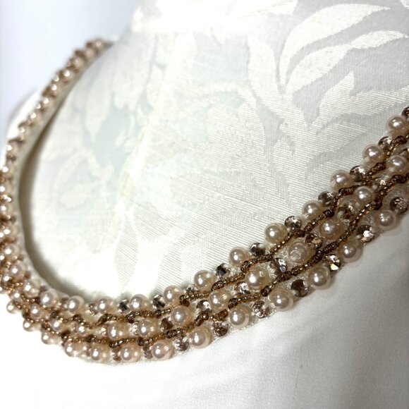 Soprano White Sheer Shell with Jeweled Neckline - Picture 5 of 8